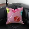 Sweet Delicate Cute Hand Candies Cushion Cover Pillow Case Antidustmite Invisible Zipper Silky Plush Cushion
