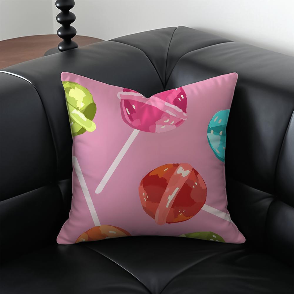 Sweet Delicate Cute Hand Candies Cushion Cover Pillow Case Antidustmite Invisible Zipper Silky Plush Cushion