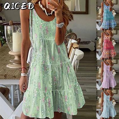Fashion Summer Spring Sleeveless V-Neck Casual Dresses
