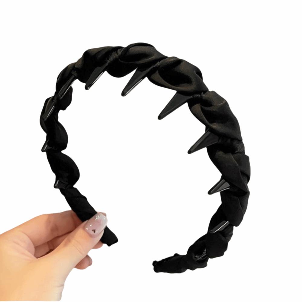 Wave Pattern Wrapped Hair Hoop Comfortable Adjustable Women's Satin Hairband Elegant Fabric Headband Toothed Headband