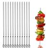 BBQ Skewers Stainless Steel Material Indoor Kitchen Outdoor Grilling Use Skewers Perfect Barbecue Gifts for BBQ Lovers