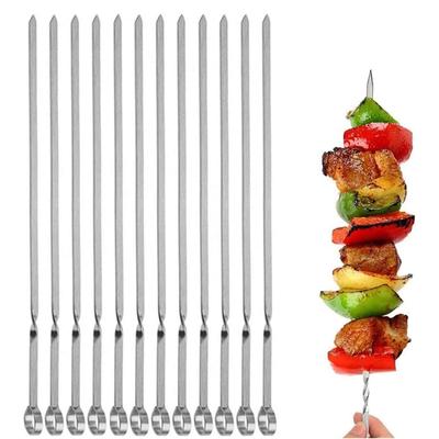BBQ Skewers Stainless Steel Material Indoor Kitchen Outdoor Grilling Use Skewers Perfect Barbecue Gifts for BBQ Lovers