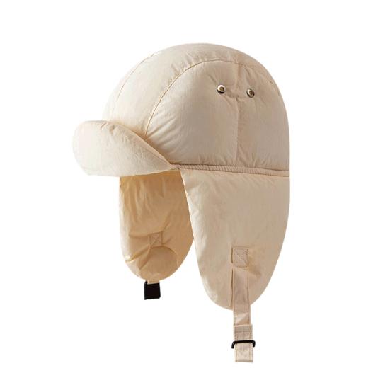 Lei Feng Hat Solid Color Autumn Winter Down Hat Windproof Design Adjustable Buckle Cold