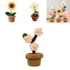 Handmade Potted Plant Artificial Knitting Flower Decoration Diy
