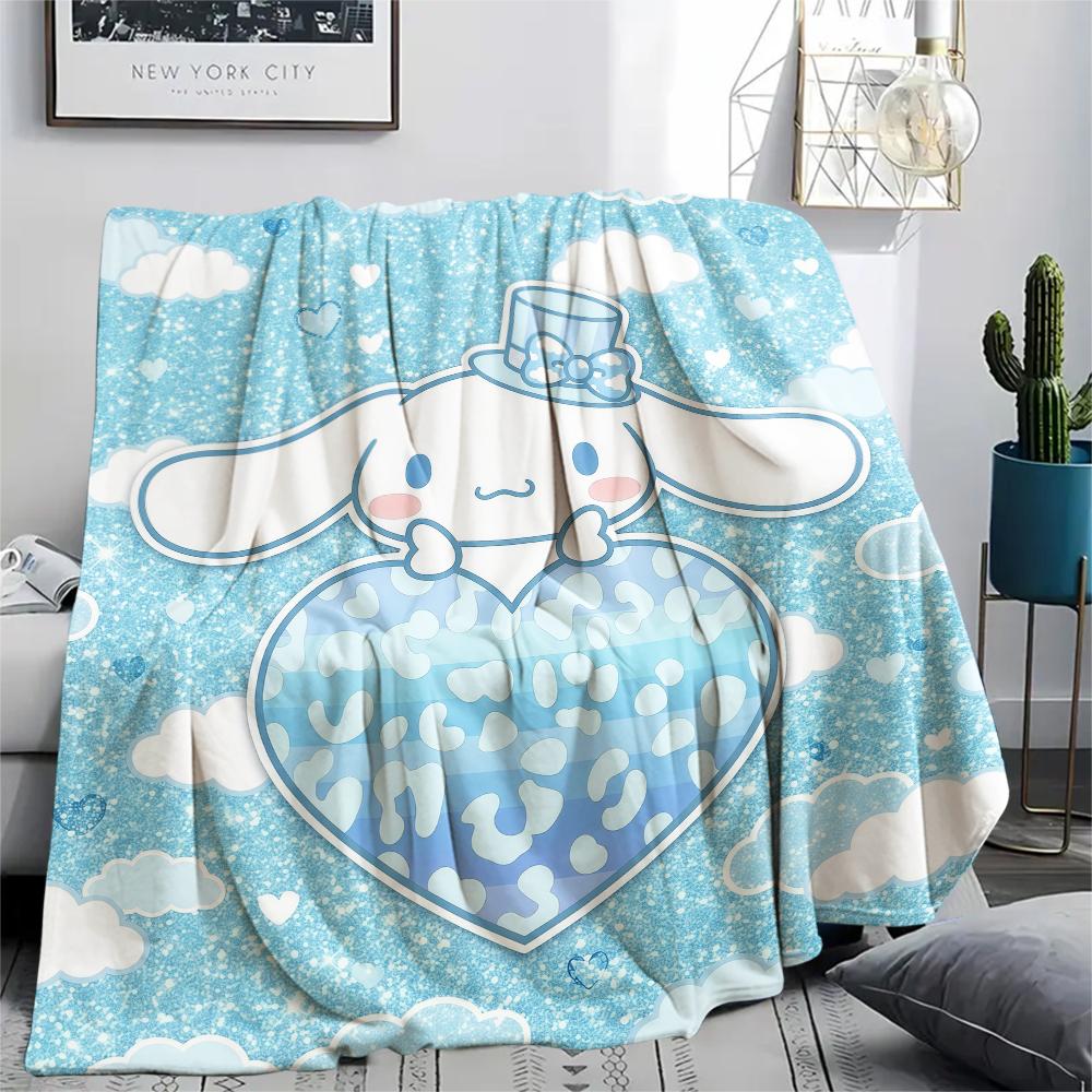 1 stk Cinnamoroll-trykk flanellteppe, Høy kvalitet for alle årstider, Hjemmeinnredning, Varme og komfort, Perfekt for julegaver
