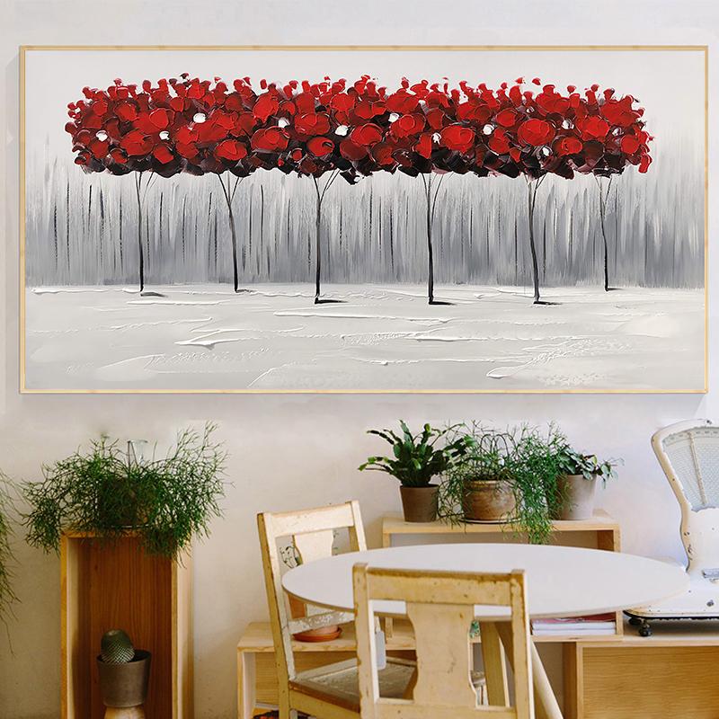 Golden Flower Abstract Home Decor Oil Painting Printed On Canvas Wall Art for Living Room Modern Posters Vintage Quadros Nordic