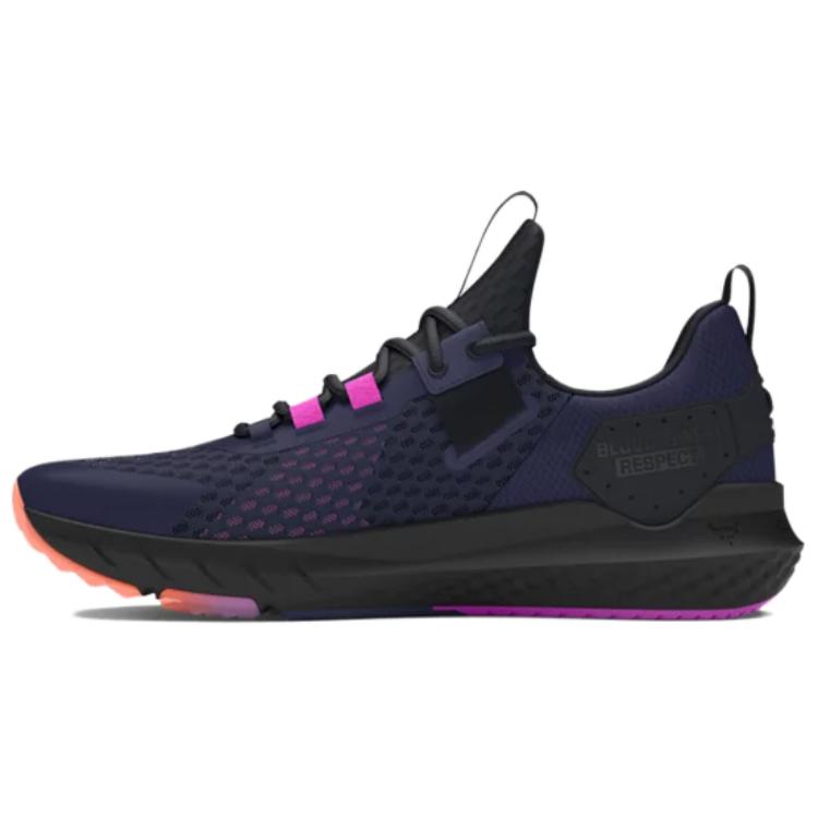 Under Armour Project Rock BSR Bleu Marine Minuit Orange Flamboyant Chaussures de Sport Homme Bleu Noir 3027344-402