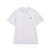 Li-Ning Logo z literami Nadruk Okrągły dekolt Luźna Wygodna Casualowa Wczesnowiosenna Koszulka polo z krótkim rękawem Unisex biała APLV605-1