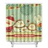 Christmas Shower Curtain Floor Mat Combination Four-Piece Set Bathroom Toilet Carpet Shower Room Mat Foot Mat