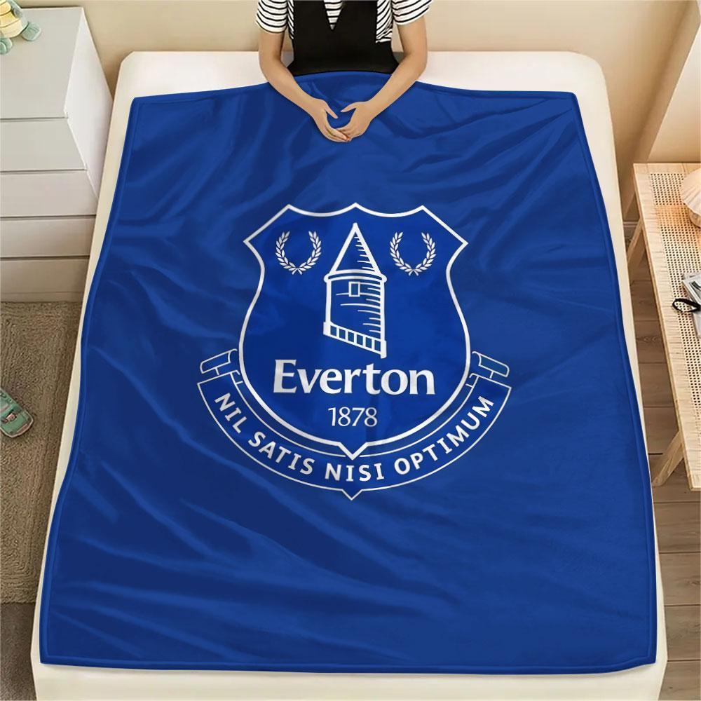 1 STuks Everton F.C. Patroon Flanellen Deken Geschikt Voor Alle Seizoenen voor Huisdecoratie Warmte en Comfort Cadeaus Vakantiecadeau