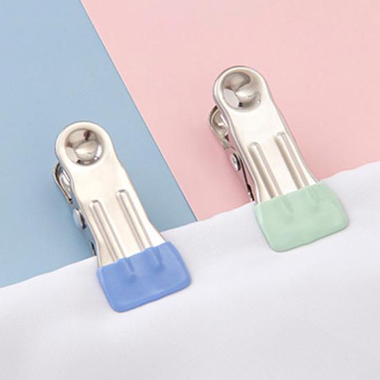 20 Pcs Drying Clips with Rubber Seal Anti-slip Strong Claw Stainless Steel Thickened Clothes Pins Chip Clips Photo Drying Holders Kitchen Food Snack