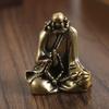 Zen Dharma Pátriárka Tömör Sárgaréz Homok Szerzetes Dísz Antik Buddha Otthoni Felajánlás Buddha Tanulmány Papírnehezék Réz Gyűjtemény
