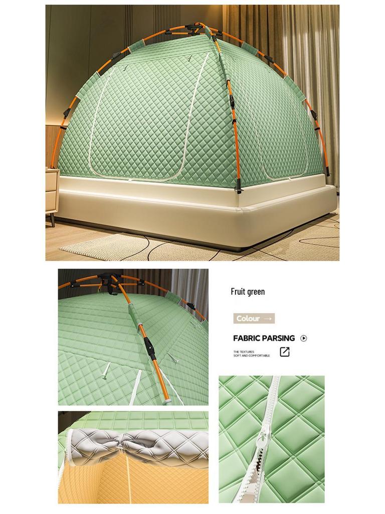 Thickened Winter Indoor Bed Tent: Light-Blocking, Drop-Proof, Full-Coverage Mosquito Net for Bedroom