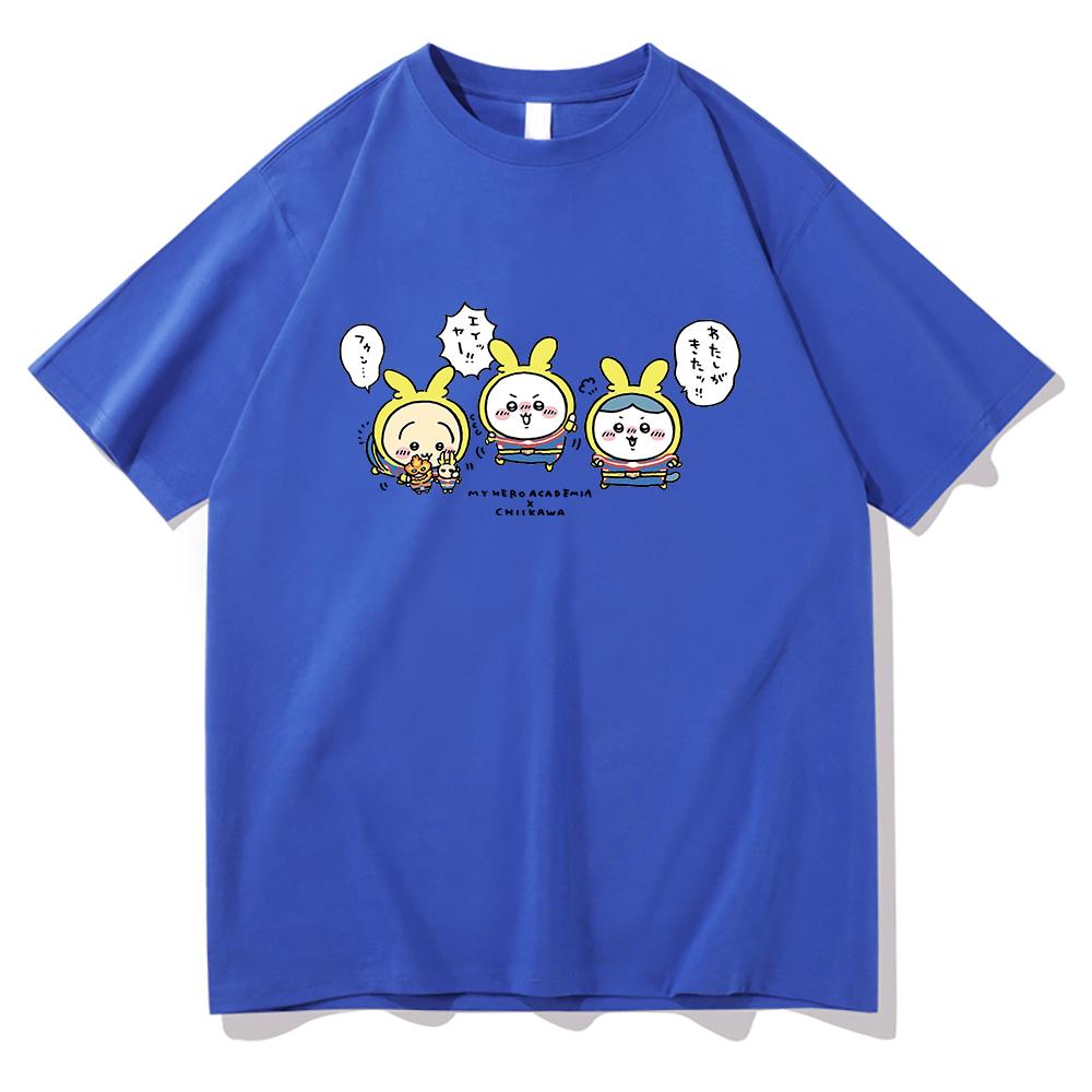 Kawaii Chiikawa T Shirt Unisex  Harajuku Graphic T-Shirt Unisex Japanese Anime Cartoon Casual Sand Cotton Tees Shirts Korea Clothes
