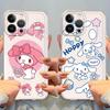 Cute My Melody Cinnamoroll Soft Phone Cover Case for iPhone 17 Pro Max 16 Air XR 14 Plus XS Max 13 Pro 7 8 15 11 12 Mini