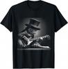 Cat Playing Guitar - Funny Rock Music Guitar Cat T-Shirt For Unisex