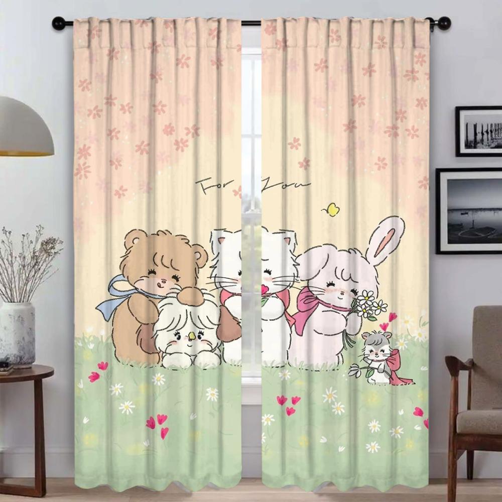 Light Blocking Mikkos Partition Curtain Room Panel Halloween Decoration Curtains Child Home Interior Shades Living Made Of Polyester Washable