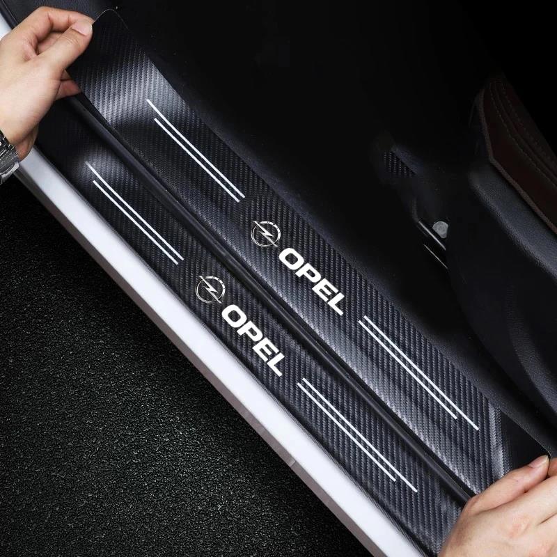 Autocollants Protecteurs de Seuil de Porte de Voiture Universels en Fibre de Carbone 3D Pour Opel Corsa D Astra Insignia Mokka Adam Combo OPC Vauxhall Vectra