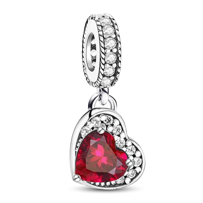Copper Metal Lover Heart Cute Strawberry Red Series Charm Bead Components Bead Components Compatible With Authentic Original Pan Bracelet High