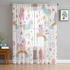 Cartoon Cute Unicorn Tulle Sheer Window Curtains For Living Room The Bedroom Modern Chiffon Voile Curtains Fabric Drapes