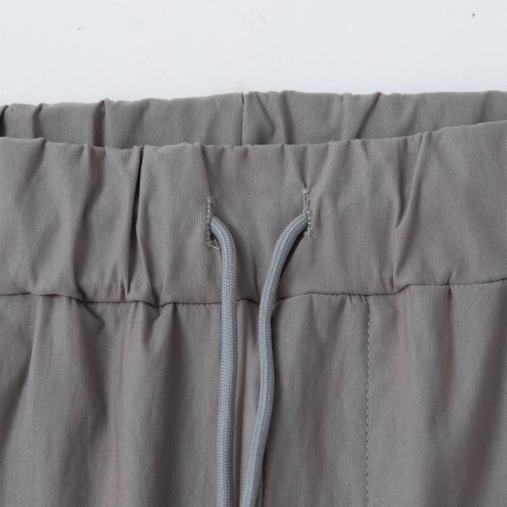 Men's Solid Color Zipper Multi-Pocket Drawstring Overalls Men's Casual Drawstring Trousers