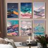 Moon High Mountain Night Scenery Posters Abstract Landscape Canvas Painting Prints Wall Art Pictures Living Room Home Decoration