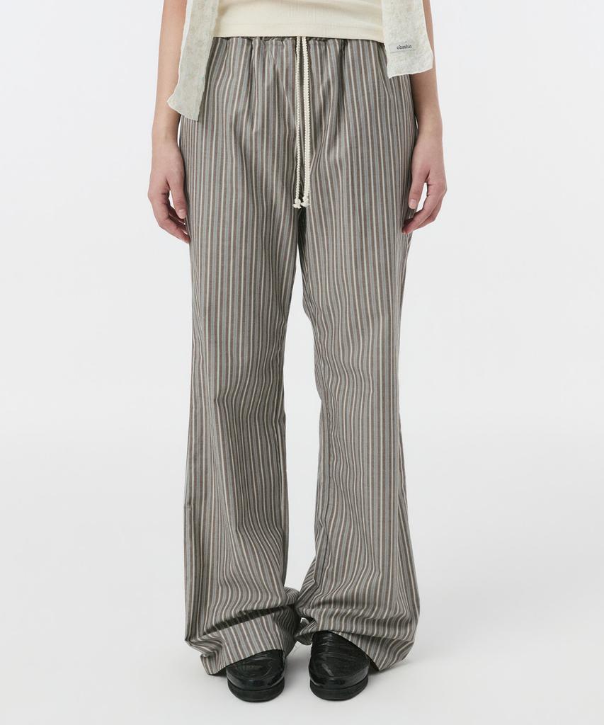 Ohesio Stripe Bootscut Banding Pants, Brown