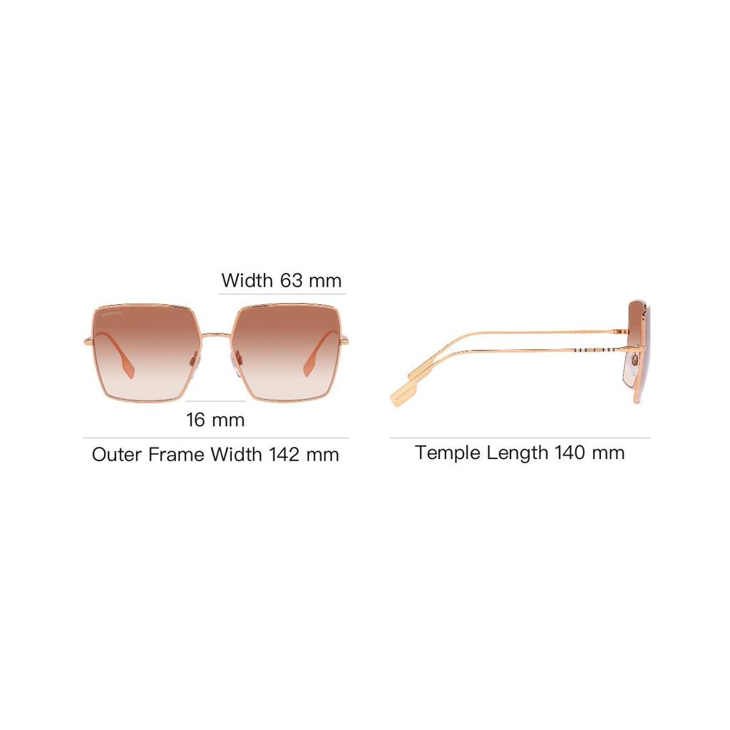Burberry Square Metal Sunglasses Men sunglasses Gold BE3133133713