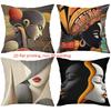 Stylish Women'S Face Printed 2D Cushion Pillow Covers Polyester Pillowcase, Sofa Decorative Cushion Cov Headboard Pillow