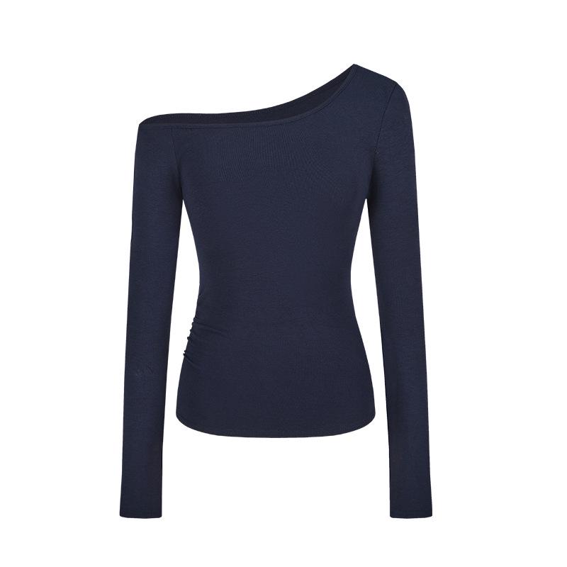 Pure Desire Slim Fit Off-Shoulder Long-Sleeve T-Shirt - Versatile Autumn Design for Women