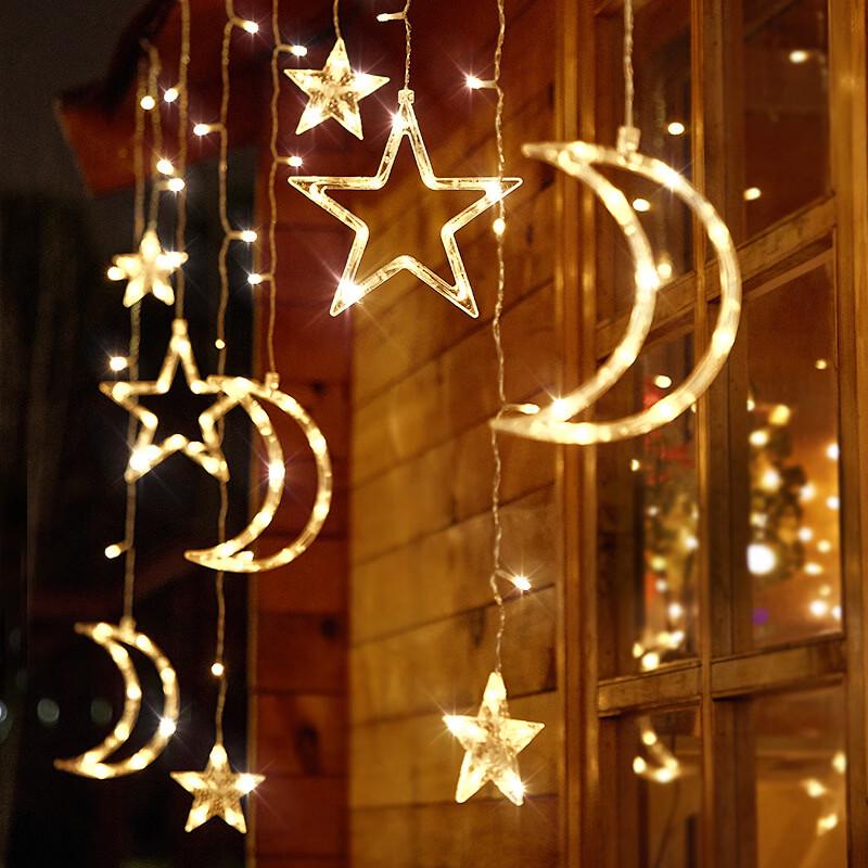 Oenyled Solar USB Fernbedienung Stern Mond Lichterkette