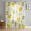 Sweet Frogs And Ducks Luxurious Chiffon Sheer Curtains for Living Room Bedroom Decoration Window Voiles Tulle Curtain