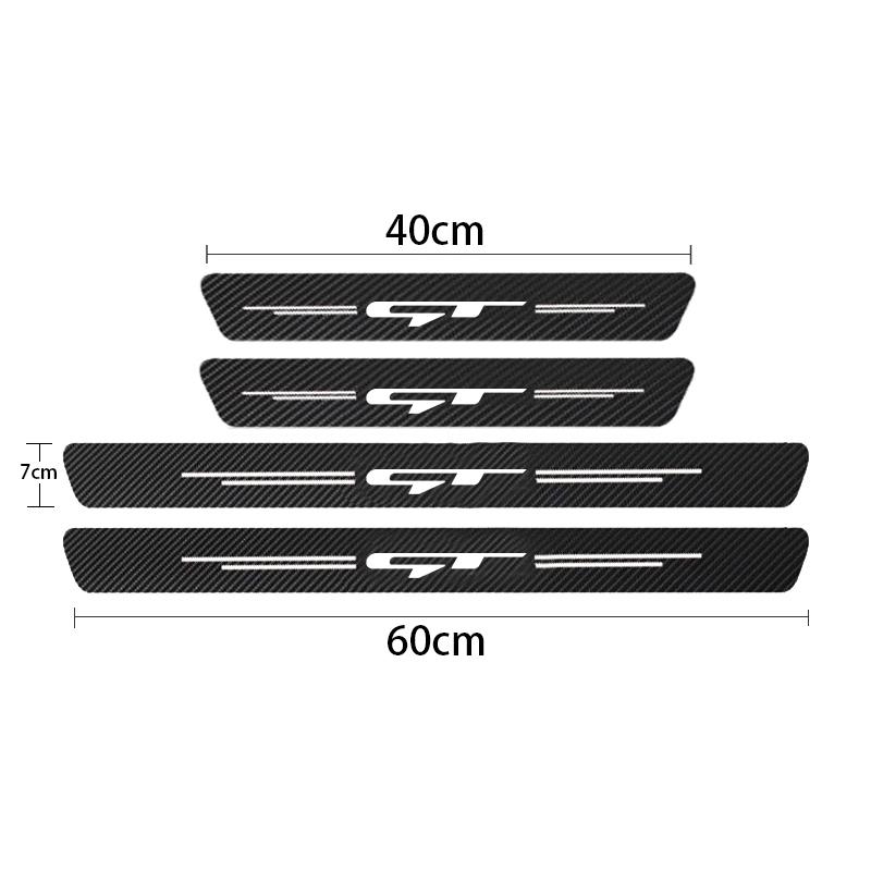 Carbon Fiber Car Door Sill Threshold Anti Scratch Protective Stickers Decals For Kia GT Line Sportage Ceed Picanto K3 K5 Stonic dmzu30