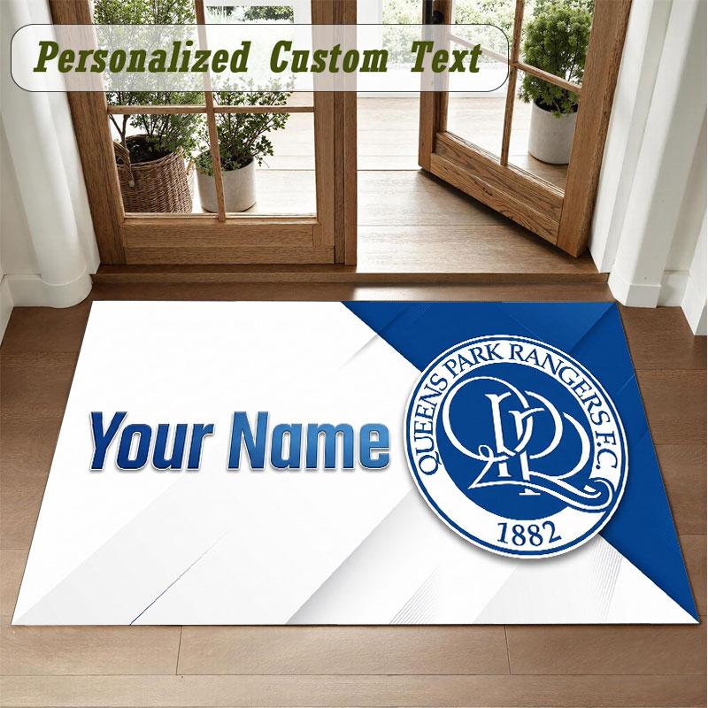 Crystal Velvet Square Rug Custom NameQueens Park Rangers Pattern Non Slip Home Floor Decor Rug