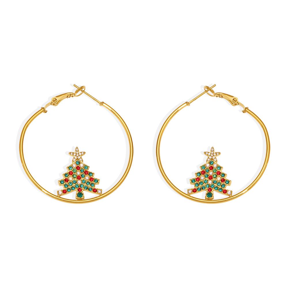 18K Goldplattiertes Zirkon-Emaille-Ohrring-Set