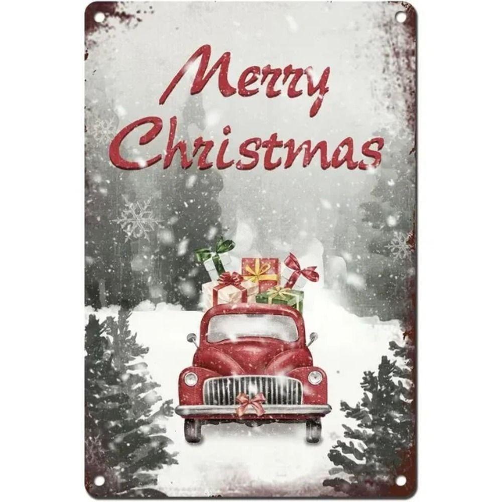 Vrolijk Kerstfeest Kerstman Metalen Bord, Feestelijke Vakantie Wanddecoratie 20x30cm