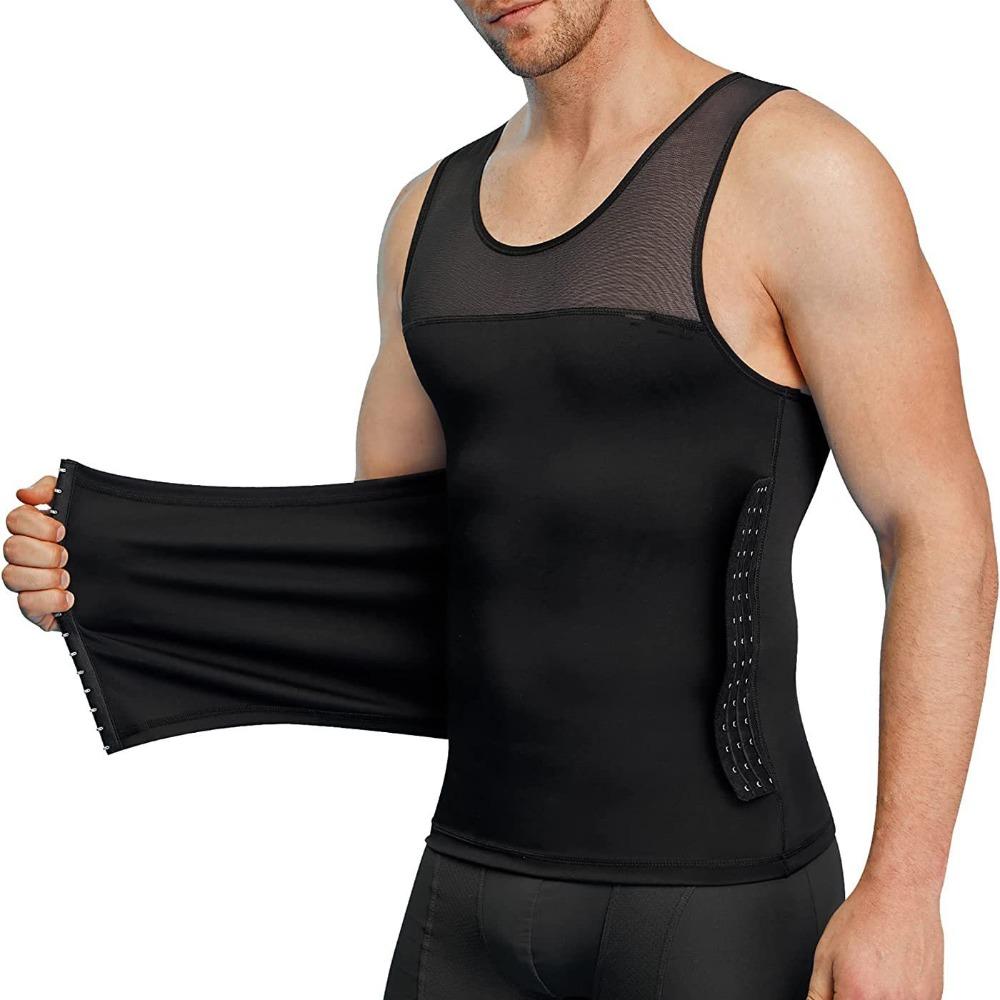 Bauchstraffende Körperformende Weste Herren Elastisch Dünn Schlankmachende Shapewear Dessous Unterhemden Taillentrainer Tanktop Formkontrolle