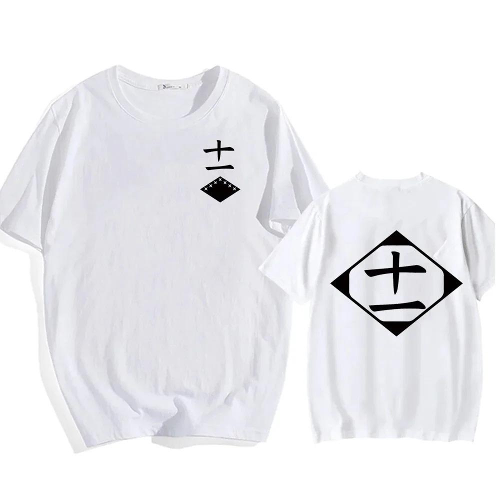 Gorąca sprzedaż Anime bawełniana koszulka wybielacz koszula Cosplay Zaraki Kenpachi unisex kobiety koszulka z dekoltem w kształcie litery "o" z krótkim rękawem modna koszulka dla fanów