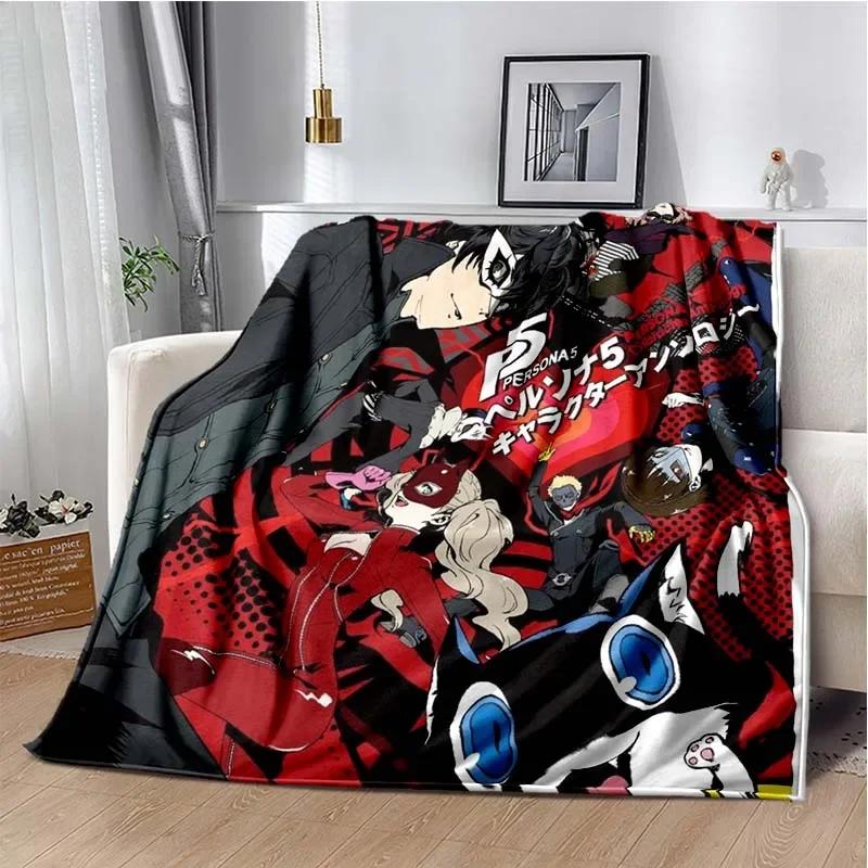 Persona Anime Cartoon Throws Blanket Kid Picnic Super Soft Kawaii Blanket for Travel Beding Couch Sofa Bed Blanket Birthday Gift