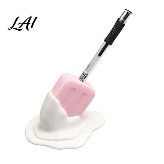 Creative Pencil Cup Cute Melting Popsicle Pen Holder Unique Decorative Stationery Organizer Small Item Storage Box Durable PLA Container for Office
