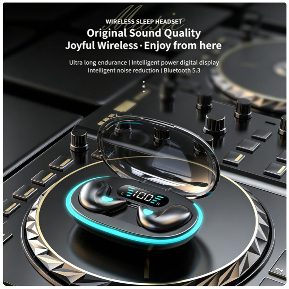 New X55 Invisible Sleep Wireless Earphone True Mini Bluetooth 5.3 Hidden Headphones Earbuds with Mic Bass Noise Reduction HiFi Stereo Headsets