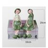 Resin Couple Figurine, Cute Farmhouse Boy And Girl Sitting Statue For Living Room, Bedroom, Shelf, Tabletop And Home Decor