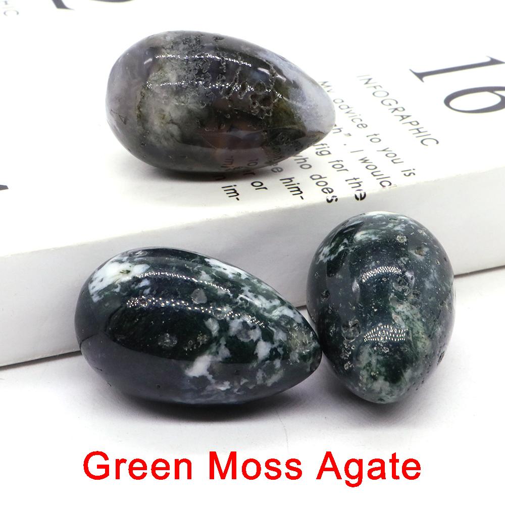 Polished Egg Shaped Gemstone Crafts Natural Stones Room Decor Healing Crystals Rose Quartz Agate Home Decoration Gifts 24X40Mm