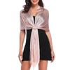 Women Shawl Sparkling Metallic Lightweight Scarf Wrap with Tassel Free Buckle Shimmering Finish Evening Wedding Formal Dress Stole