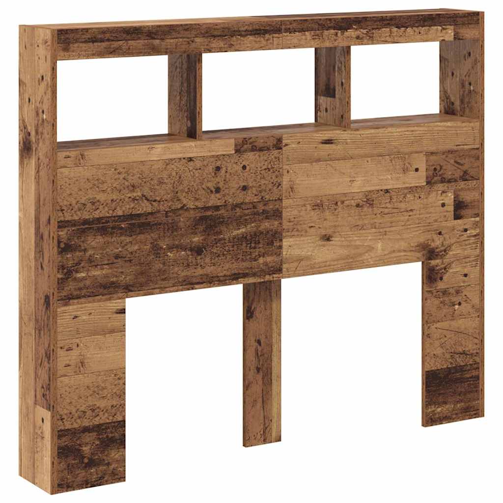 Headboard with Shelf Reclaimed Wood Look 120 X 17 X 102 Cm Engineered Wood