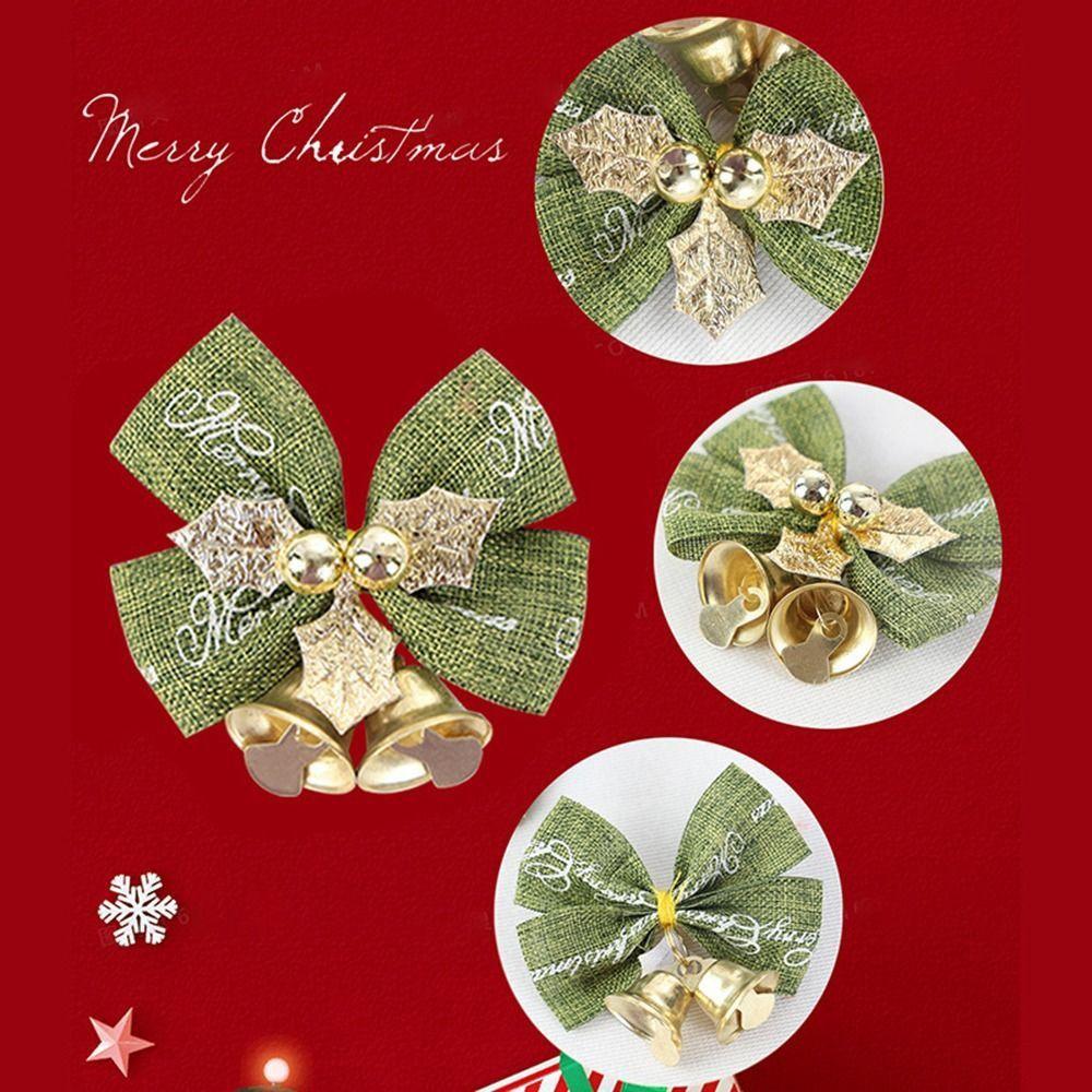 Durable Mini Christmas Bow Bell Christmas Tree Hanging Decor Christmas Decorations Reusable Durable Christma Gift Box Home