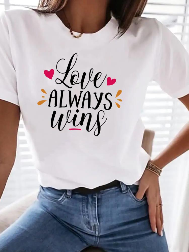 (Asian Size) Flower Trend Print Women Clothing Tee Top Woman Short Sleeve T Shirt Fashion Female Graphic T-shirts