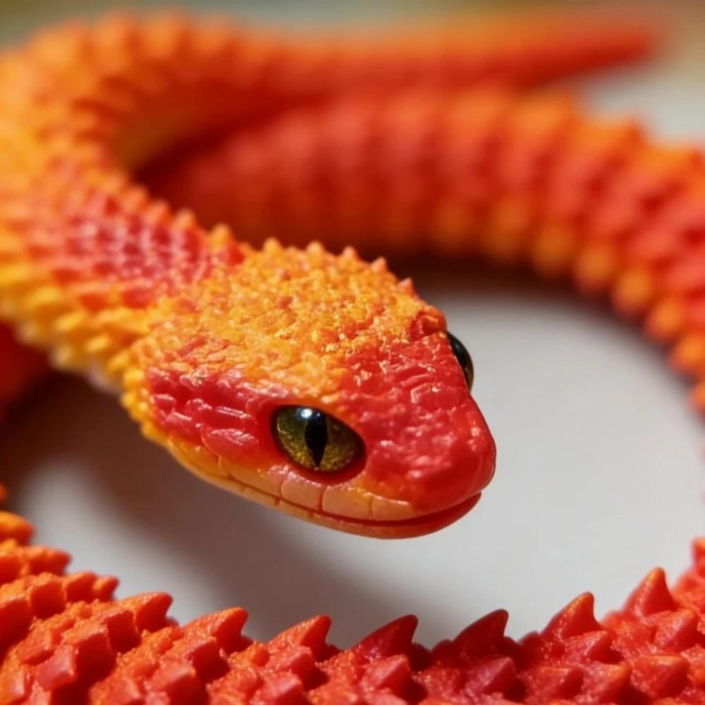 3D Printed Snake Decor 30cm Chinese Zodiac Reptile Figurine for Office Desk Home Shelf Decoration Gift Holiday Ornament Collecti