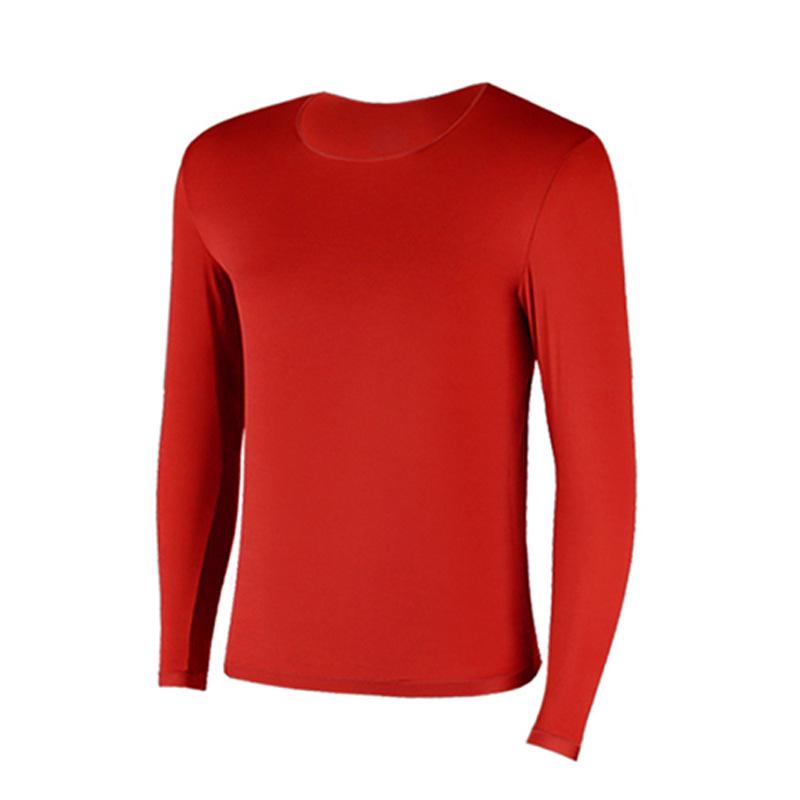 Men's Plus Size Lightweight Elastic Seamless Base Layer - Warm, Slimming Round Neck Top & Pants for Autumn/Winter