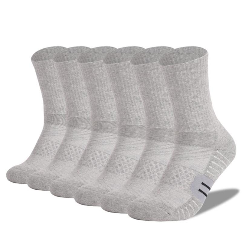 Urgot Brand 6 Pairs Outdoor Sports Men Socks Thickened Hiking Socks Sweat Absorbing Running Sock Autumn Winter Large Size 47-50